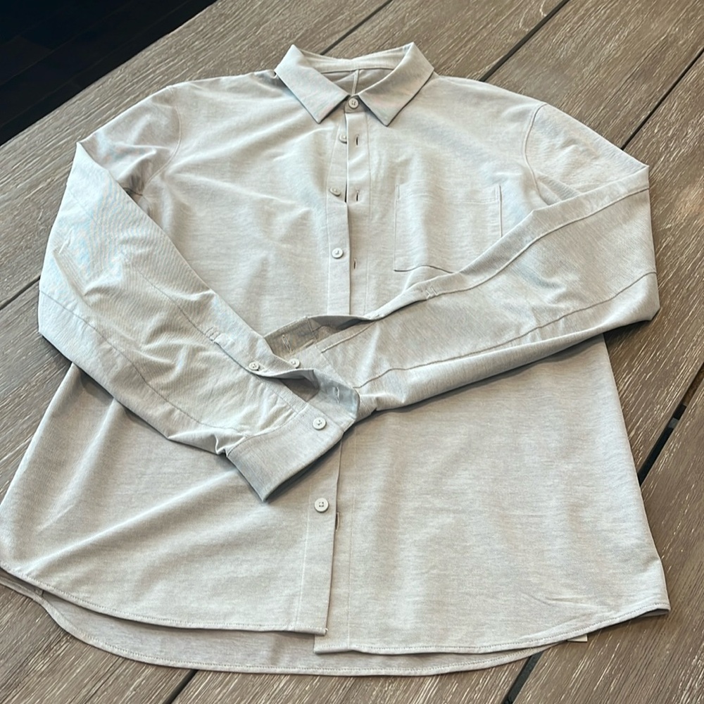 lululemon athletica Light Gray Men's Button-Down Shirt